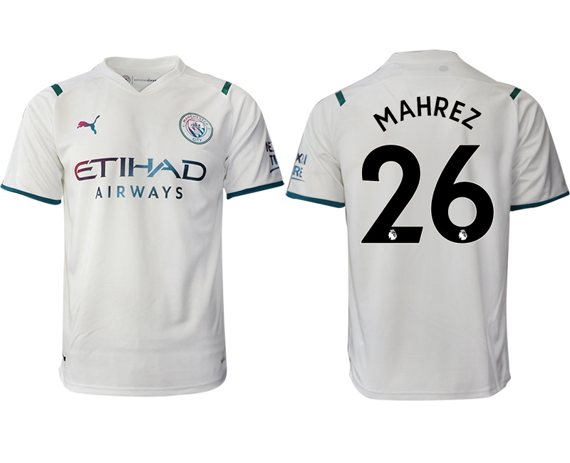 Cheap Men 2021-2022 Club Manchester city away aaa version white 26 Soccer Jersey